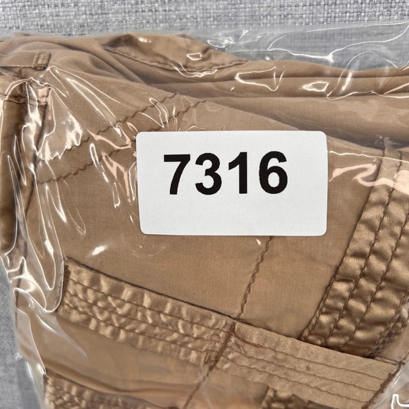 VTG Y2K Abercrombie & Fitch Wide Leg Paratrooper Cargo Pants Women 4 Tan Satin - Picture 14 of 14